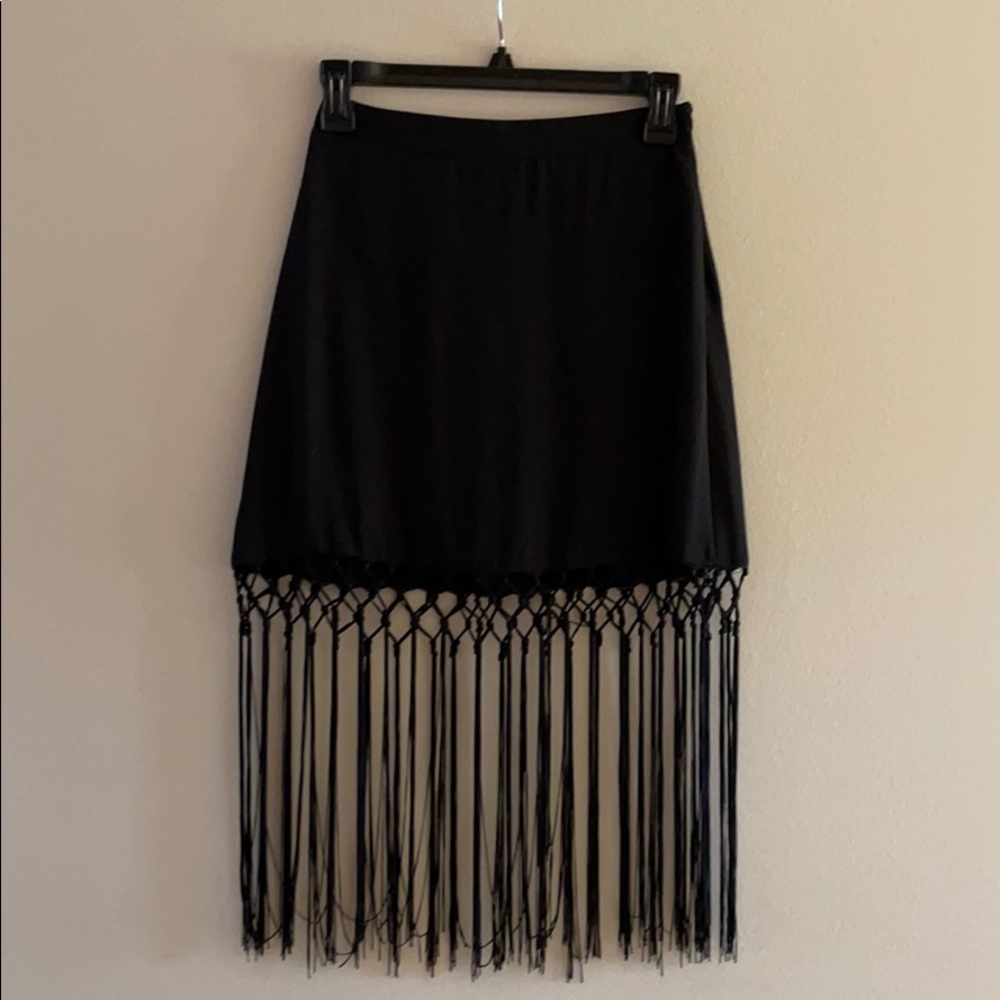 Show Me Your MuMu Black Skirt with Fringe SMALL